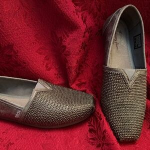 BOBS Skechers Luxe Bobs-Big Dreamer Alpargata Pewter Flats *8.5*